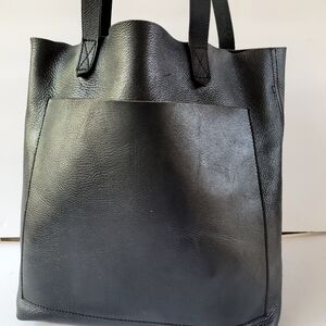 MADEWELL Black Leather Tote Bag